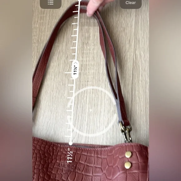 AMERICAN LEATHER CO. Lenox Brown triple entry leather Crocodile-Embossed bag - Picture 15 of 16